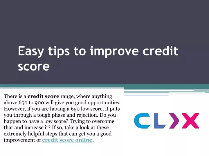 easy tips to improve credit score