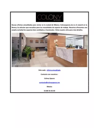 Oficina Amueblada | Colonyspaces.mx