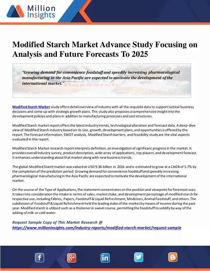 modified starch market advance study focusing