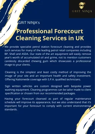 Professional Forecourt Cleaning Services in UK