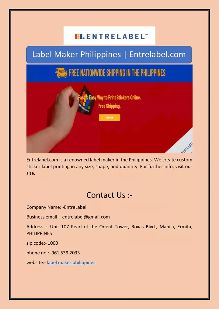 label maker philippines entrelabel com