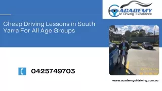 Cheap Driving Lessons in South Yarra For All Age Groups