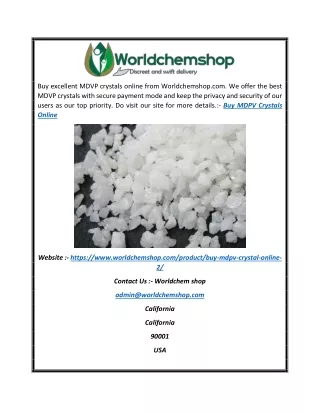 Buy MDVP Crystals Online | Worldchemshop.com