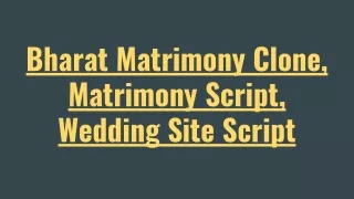 bharat matrimony clone matrimony script wedding