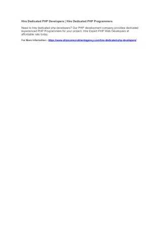 hire dedicated php developers hire dedicated
