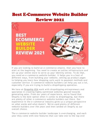best e commerce website builder review 2021