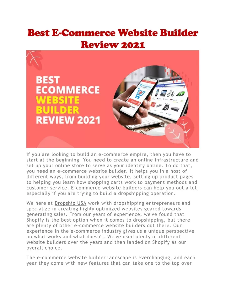 best e commerce website builder review 2021