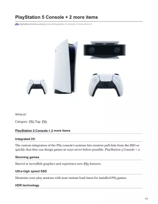 playstation 5 console 2 more items