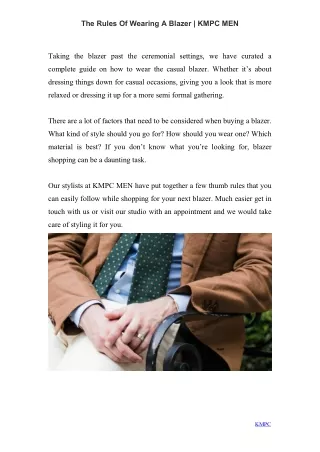 The Rules Of Wearing A Blazer