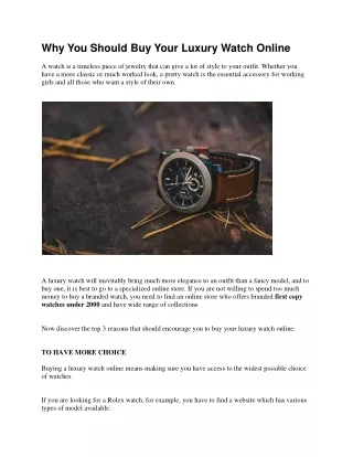 Why you should buy your luxury watch online