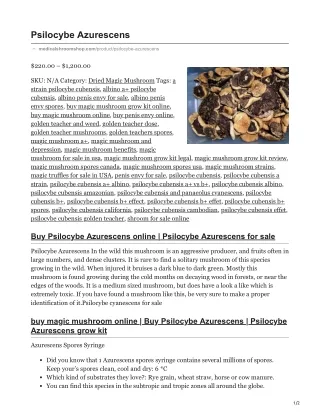 psilocybe azurescens
