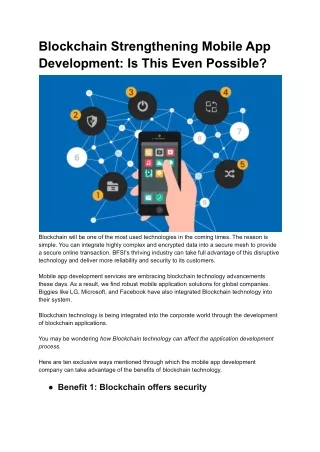 blockchain strengthening mobile app development