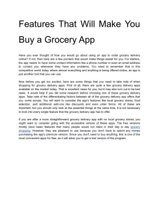 Features That Will Make You Buy a Grocery App