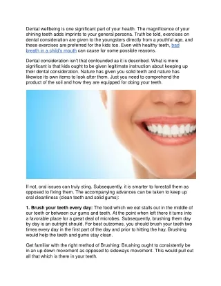 How to keep Your Teeth & Mouth Healthy - Simple Steps