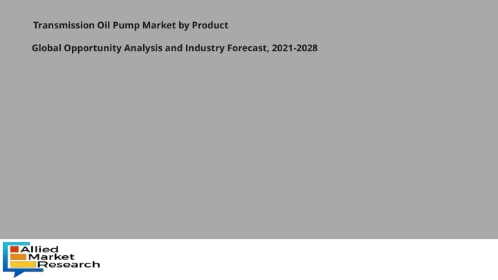 transmission oil pump market by product