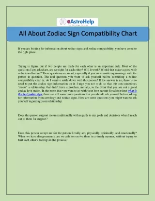 all about zodiac sign compatibility chart