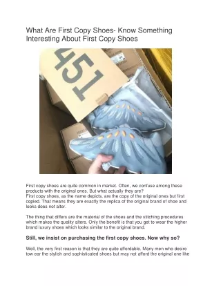 what are first copy shoes know something