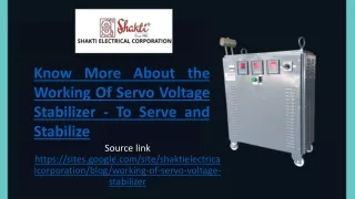 know more about the working of servo voltage