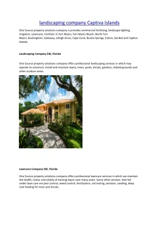 landscaping company captiva islands