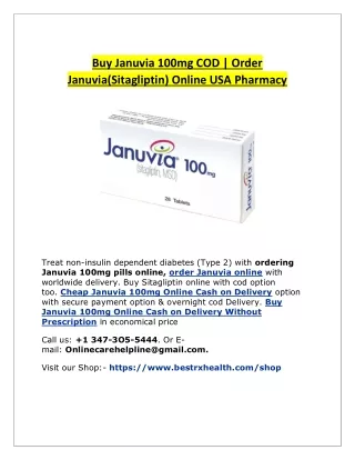 Buy Januvia 100mg COD | Order Januvia(Sitagliptin) Online USA Pharmacy