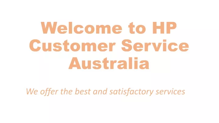 welcome to hp customer service australia