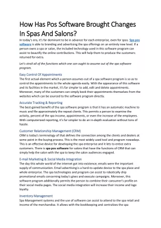 how how has pos software brought changes
