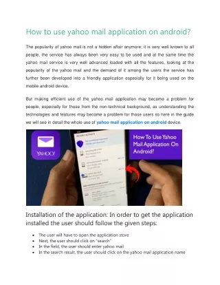 how to use yahoo mail application on android
