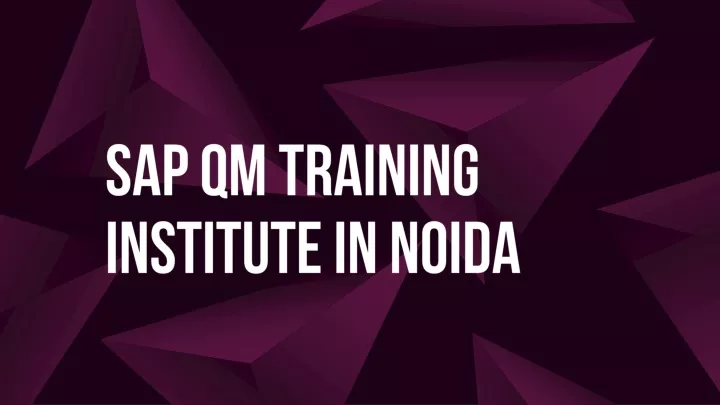 sap qm training institute in noida