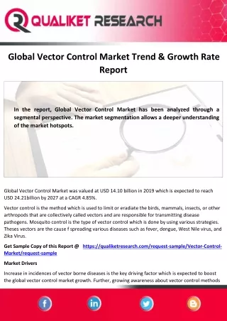 global vector control market trend growth rate