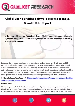 global loan servicing software market trend