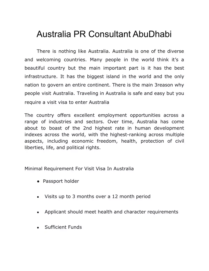 australia pr consultant abudhabi
