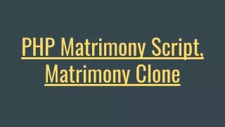 php matrimony script matrimony clone