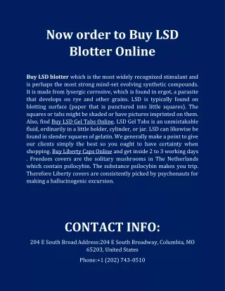 Now order to Buy LSD Blotter Online