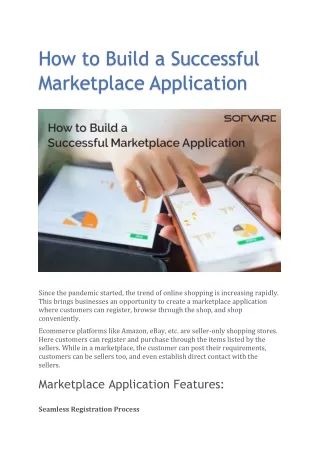 how to build a successful marketplace application