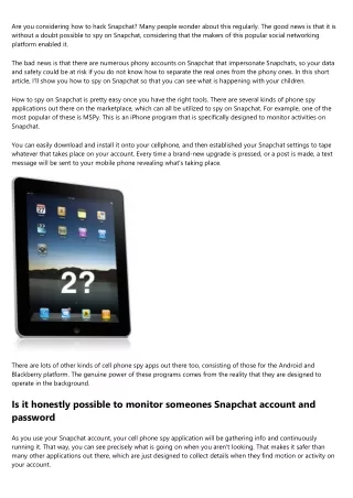 are you considering how to hack snapchat many