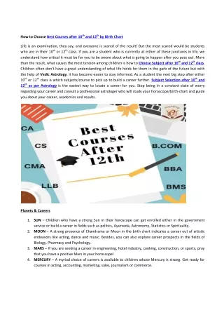 how to choose best courses after