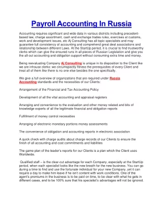 payroll accounting in russia
