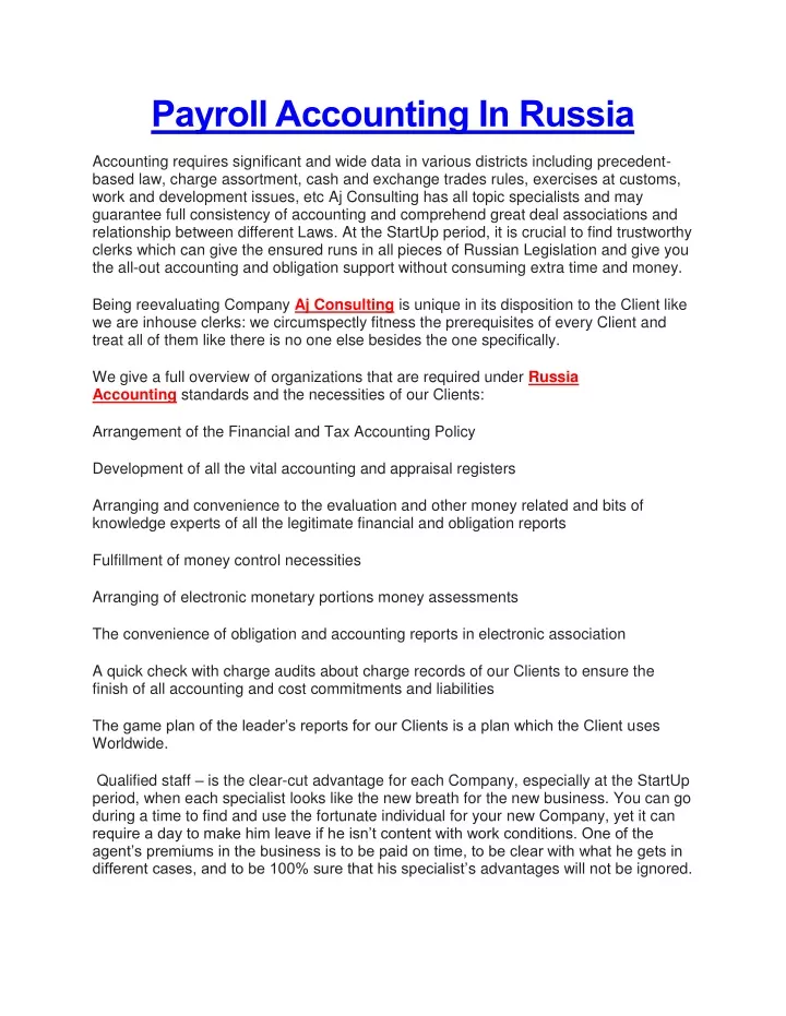 payroll accounting in russia