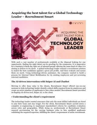 Acquiring the best talent for a Global Technology Leader