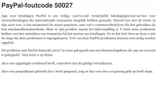 PayPal-foutcode 50027