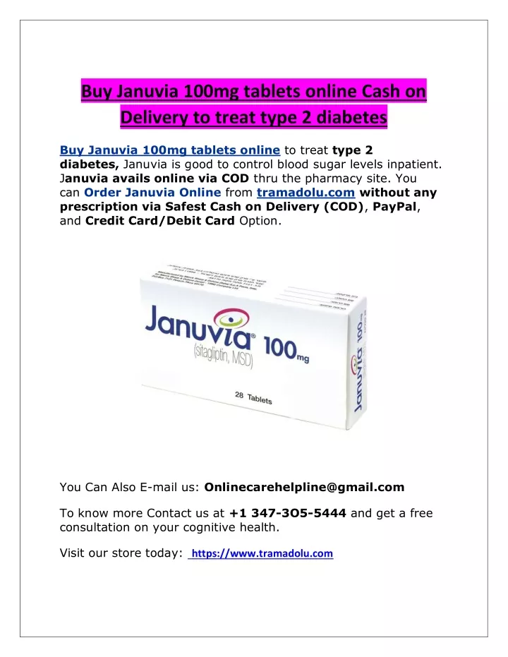 buy januvia 100mg tablets online cash on delivery