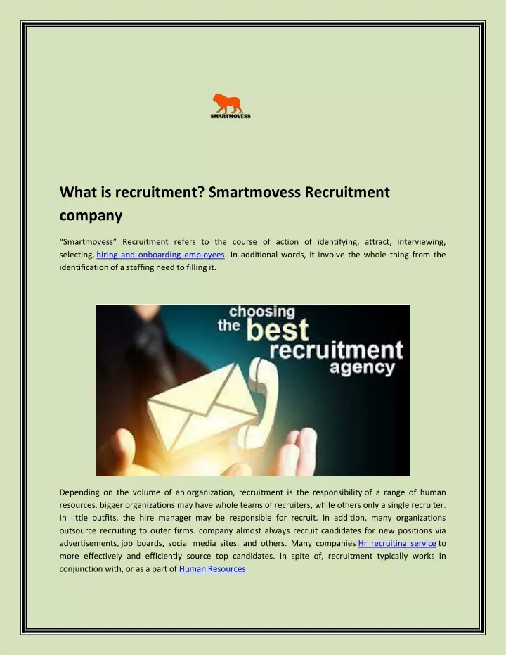 what is recruitment smartmovess recruitment