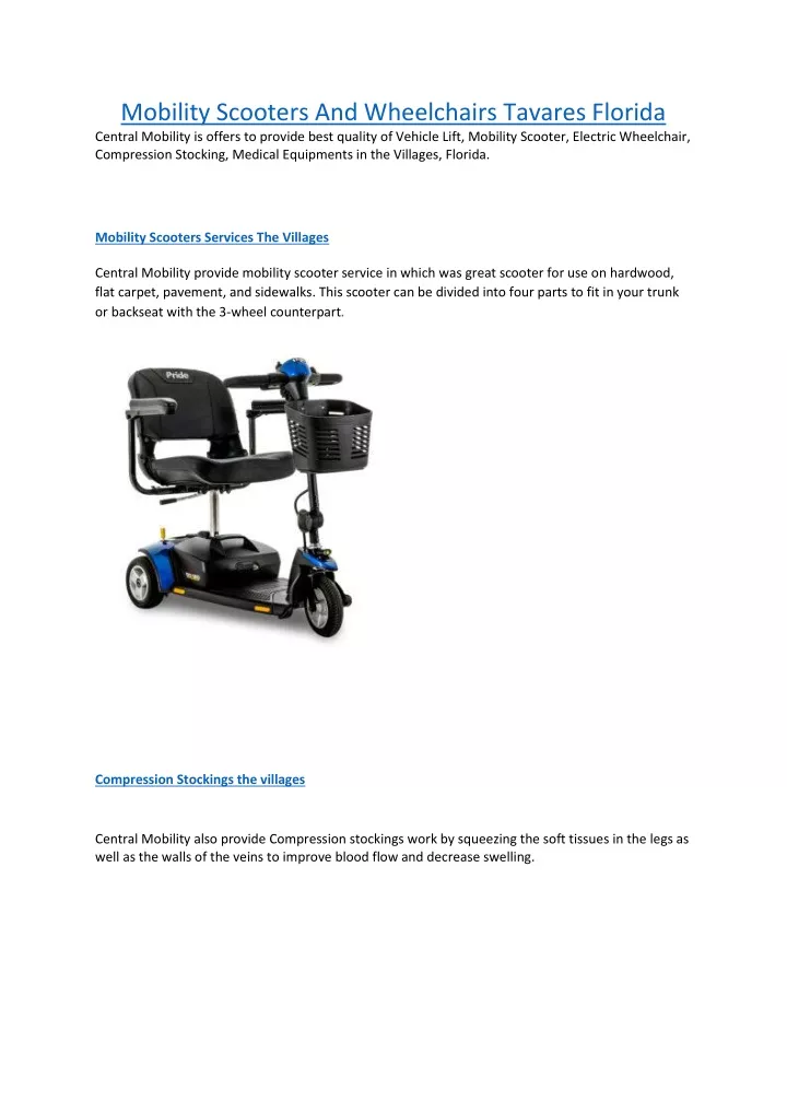 mobility scooters and wheelchairs tavares florida