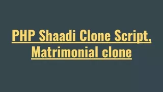 php shaadi clone script matrimonial clone