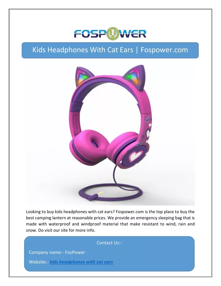 kids headphones with cat ears fospower com