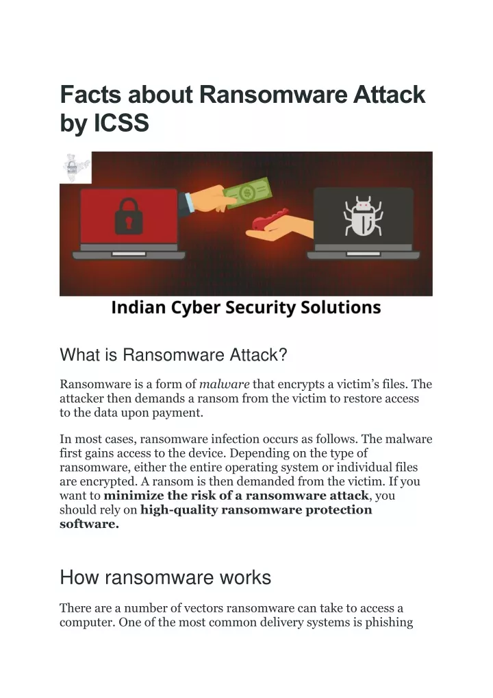 facts about ransomware attack by icss