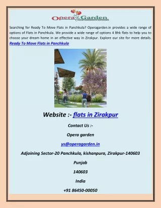 Ready To Move Flats in Chandigarh abhi