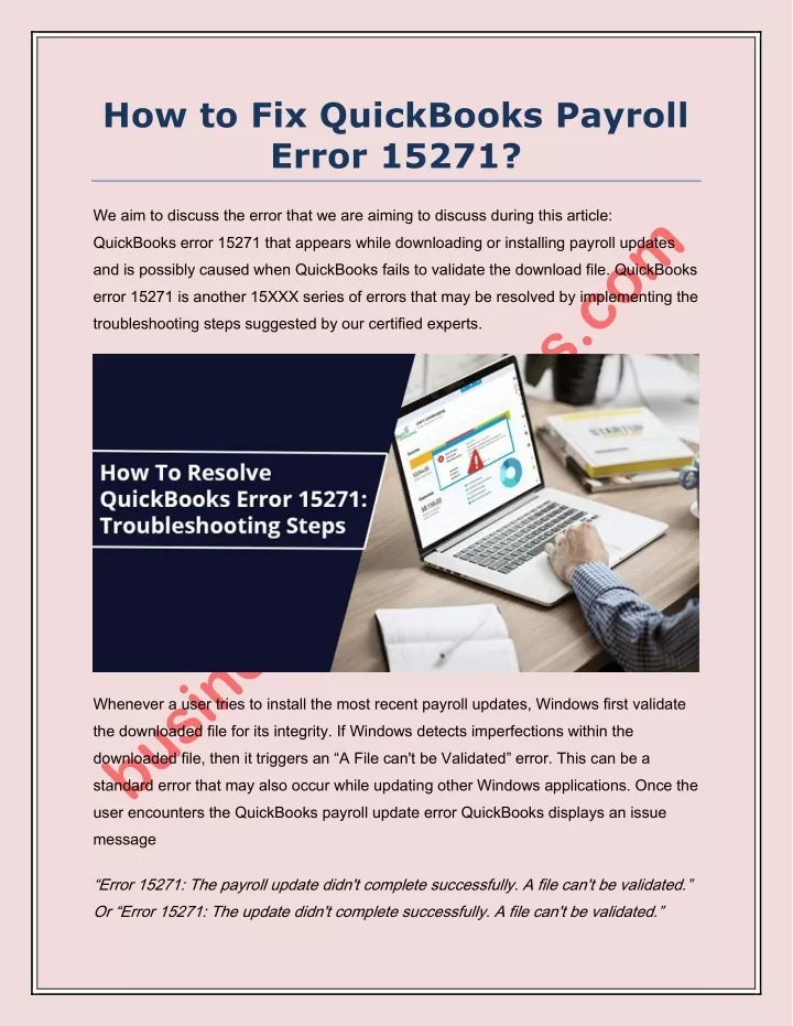 how to fix quickbooks payroll error 15271