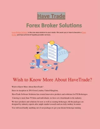 forex broker solution is the one stop solution