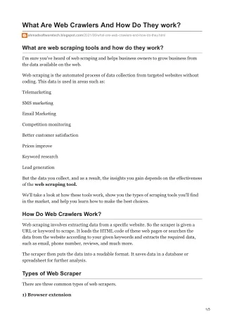 what are web crawlers and how do they work